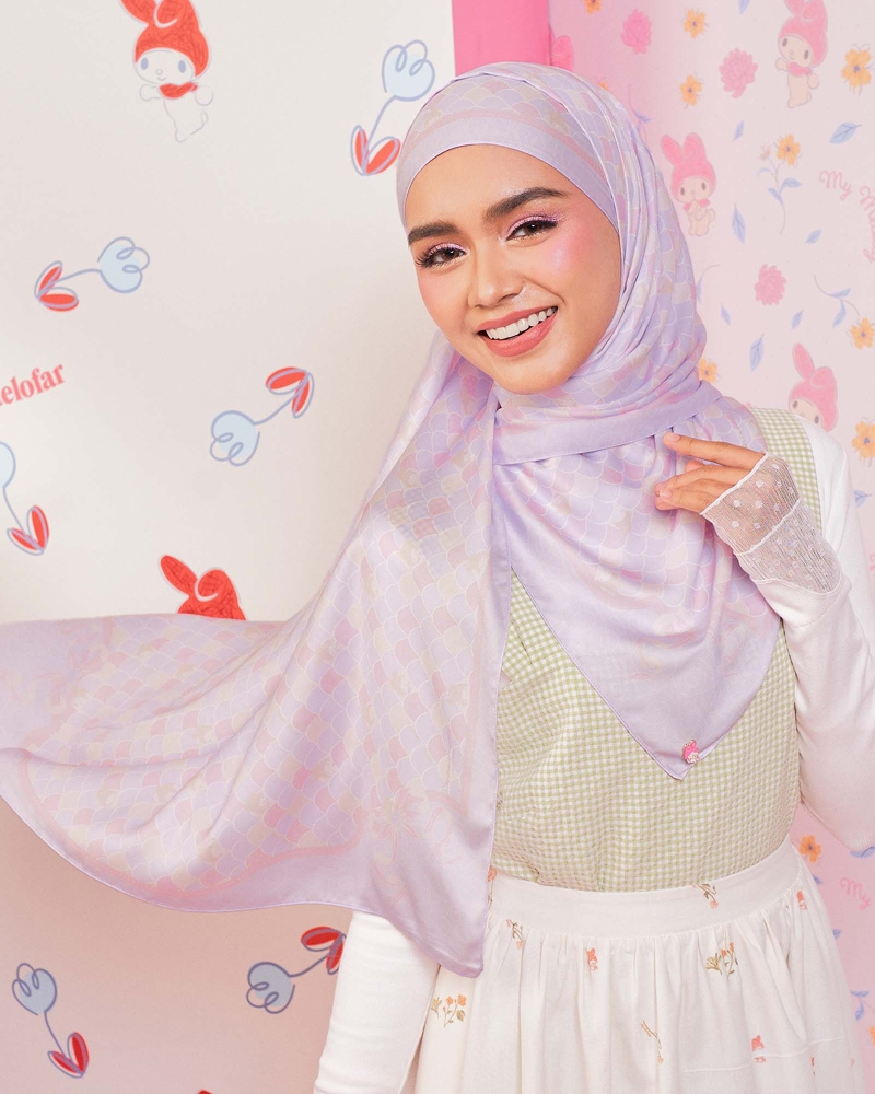 MY MELODY X NAELOFAR SHAWL - PERIWINKLE