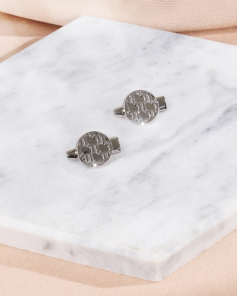 Image of N MONOGRAM HIJAB PIN SET - SILVER