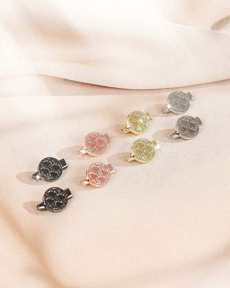 Image of N MONOGRAM HIJAB PIN SET - BLACK