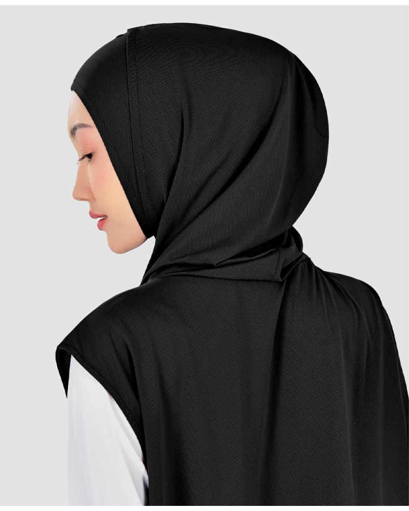 Image of nPOWER HOODIE VEST HIJAB - BLACK