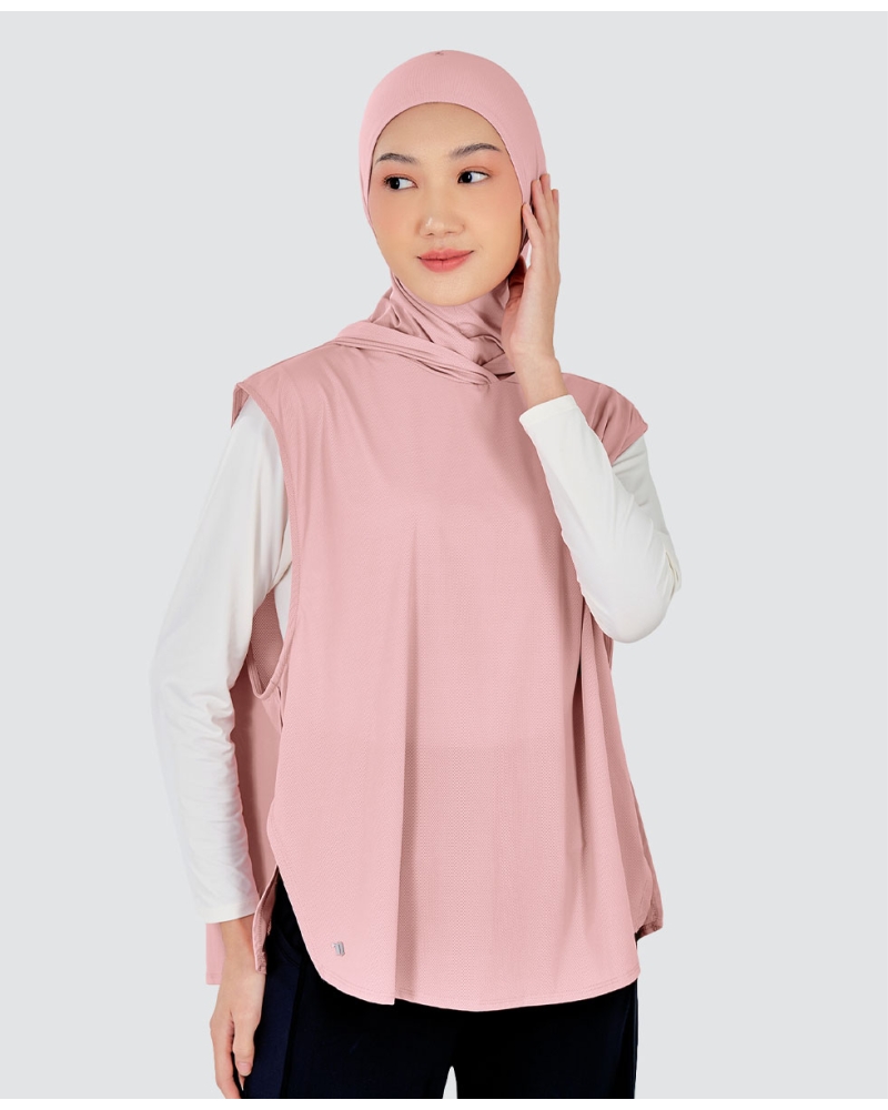 Image of nPOWER HOODIE VEST HIJAB - ROSEWATER