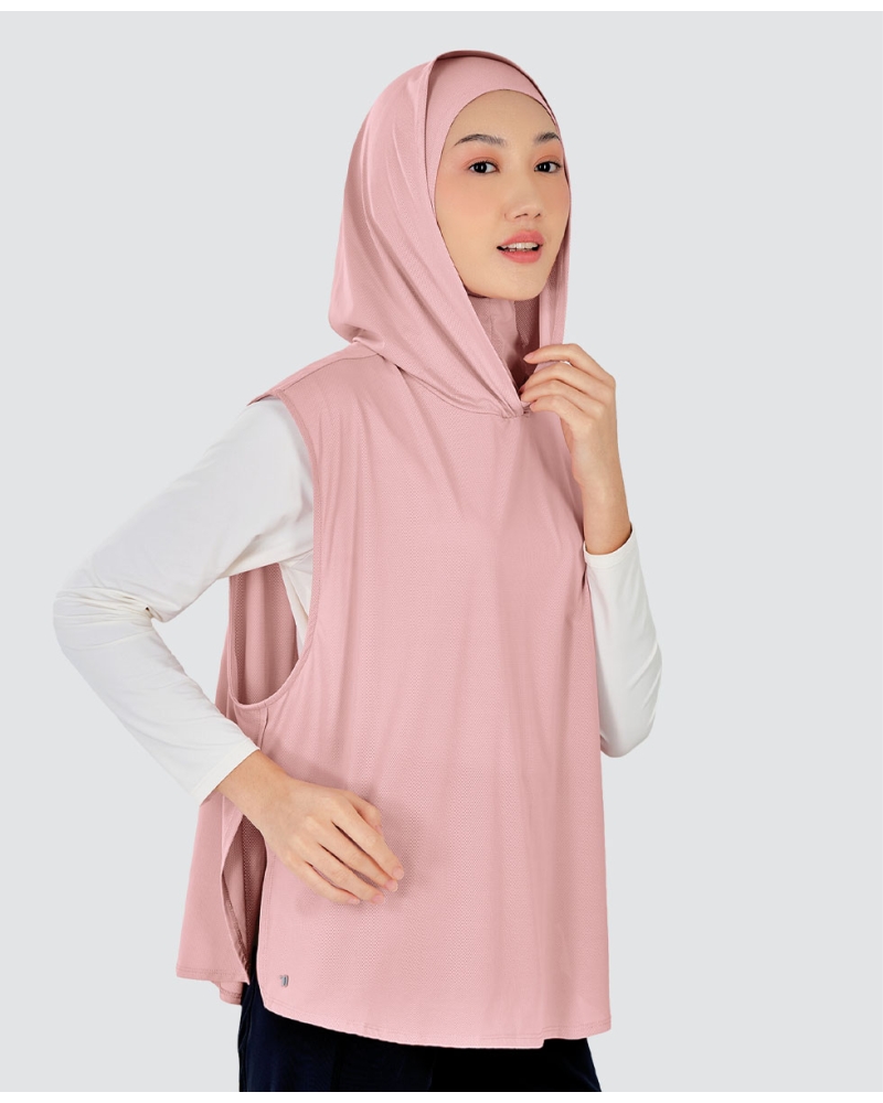 Image of nPOWER HOODIE VEST HIJAB - ROSEWATER