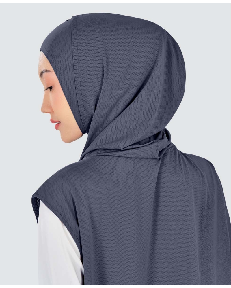 Image of nPOWER HOODIE VEST HIJAB - STEEL BLUE