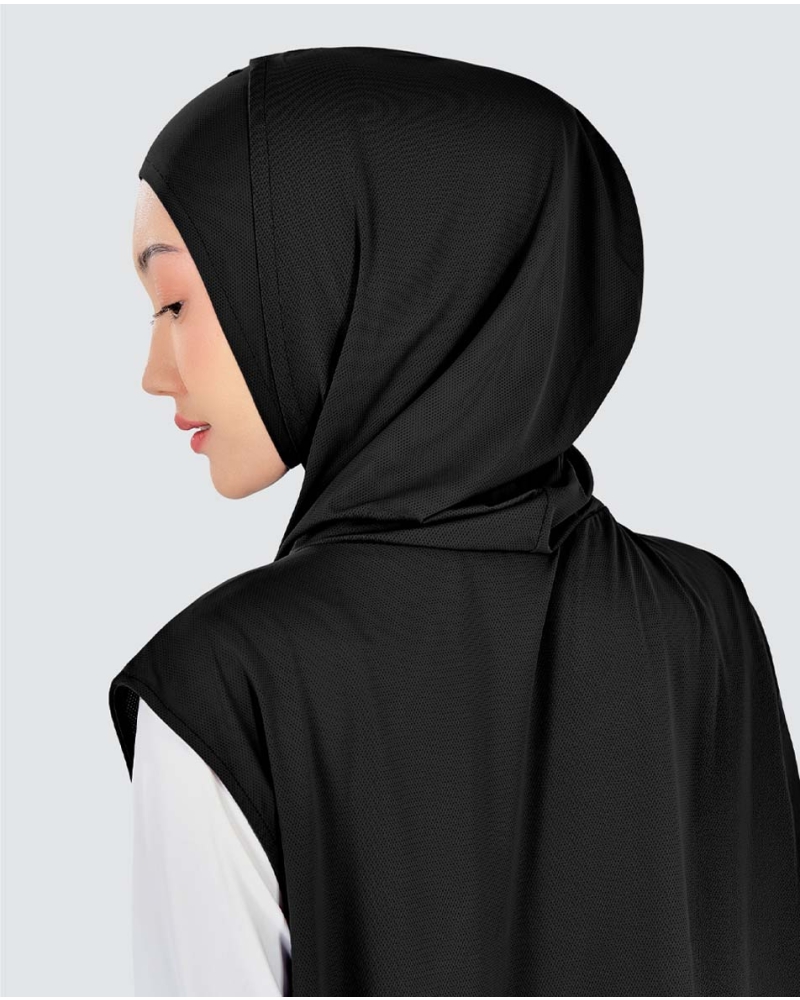 Image of nPOWER HOODIE VEST HIJAB MAXI - BLACK