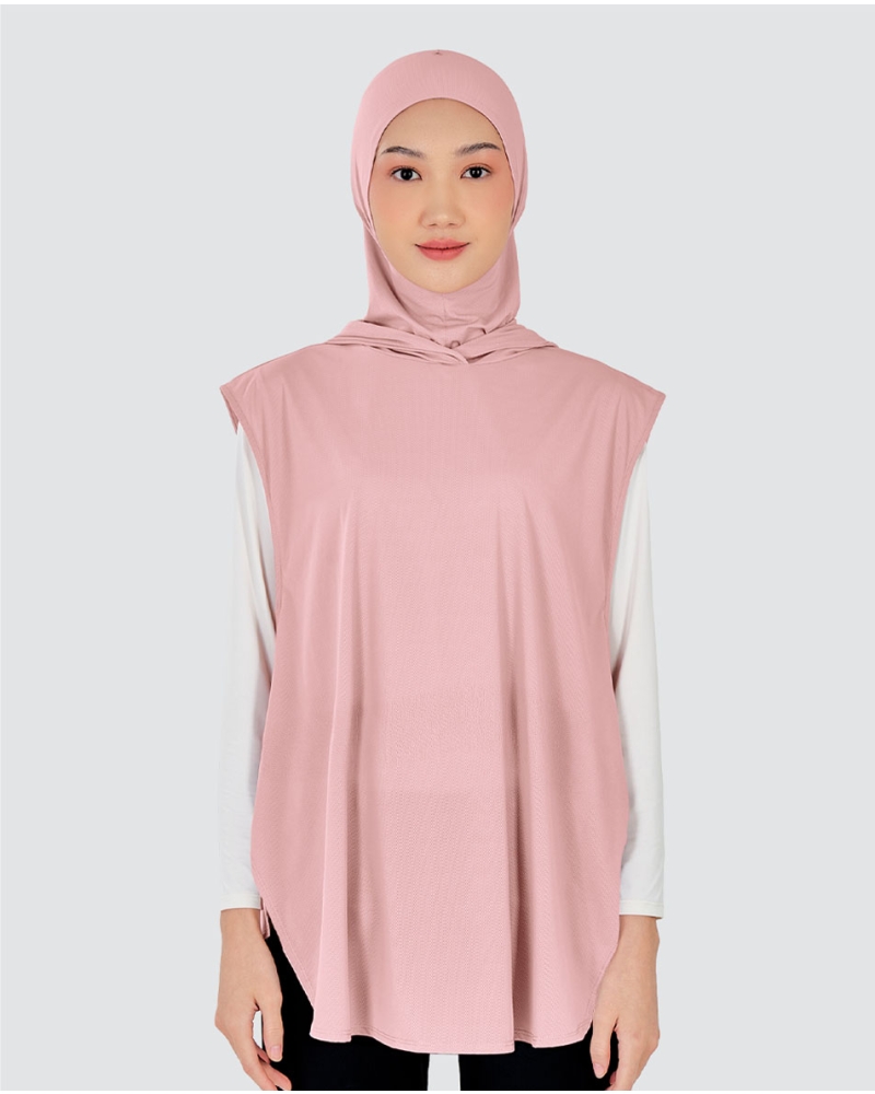 Image of nPOWER HOODIE VEST HIJAB MAXI - ROSEWATER