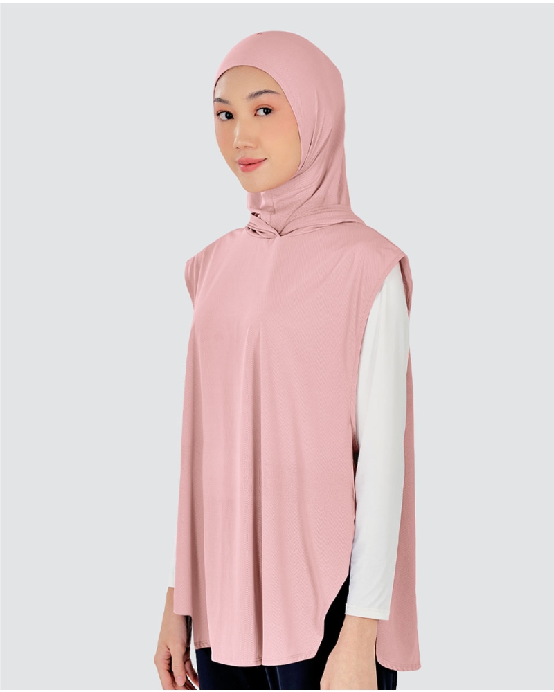 Image of nPOWER HOODIE VEST HIJAB MAXI - ROSEWATER