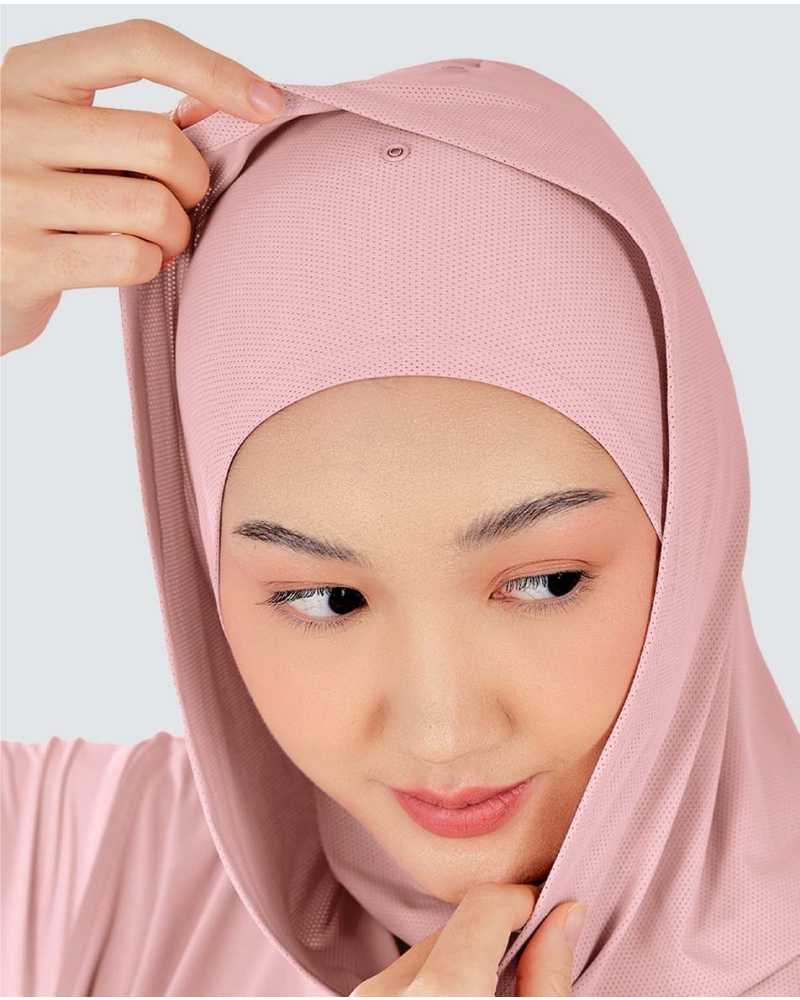 Image of nPOWER HOODIE VEST HIJAB MAXI - ROSEWATER