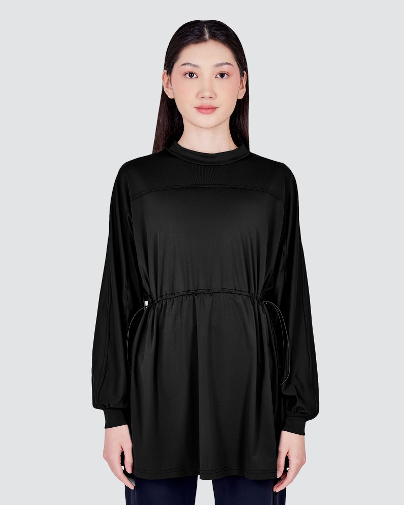 Image of nPOWER MODEST SWIM DRAWSTRING TOP - METEORITE