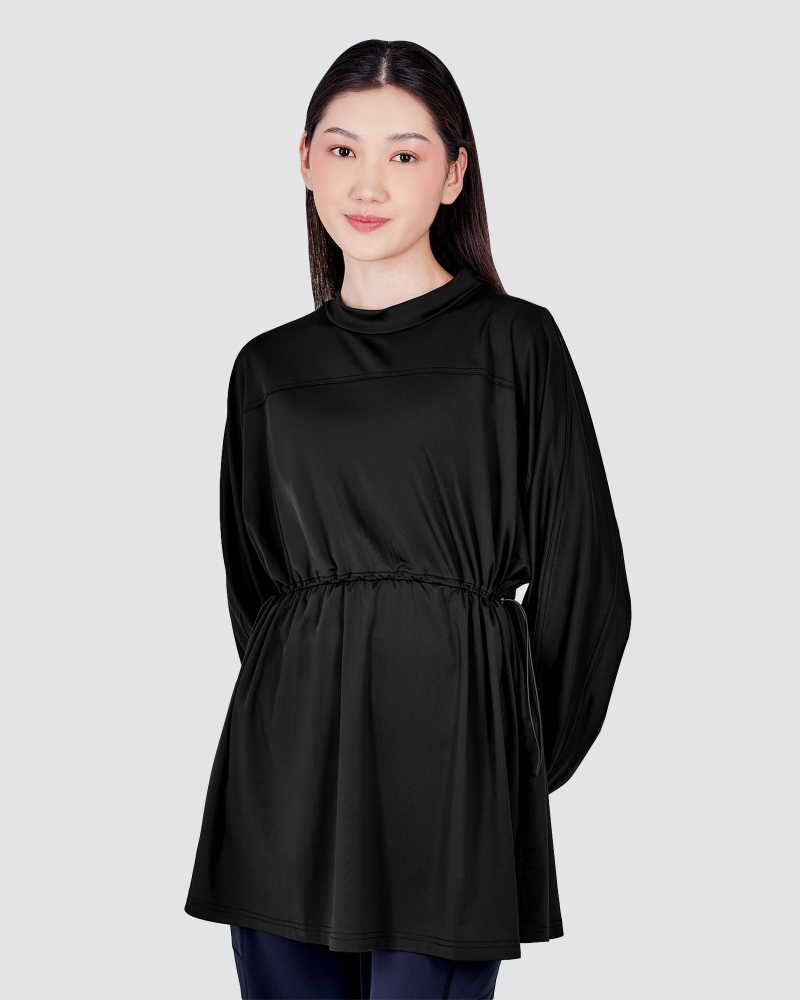 Image of nPOWER MODEST SWIM DRAWSTRING TOP - METEORITE