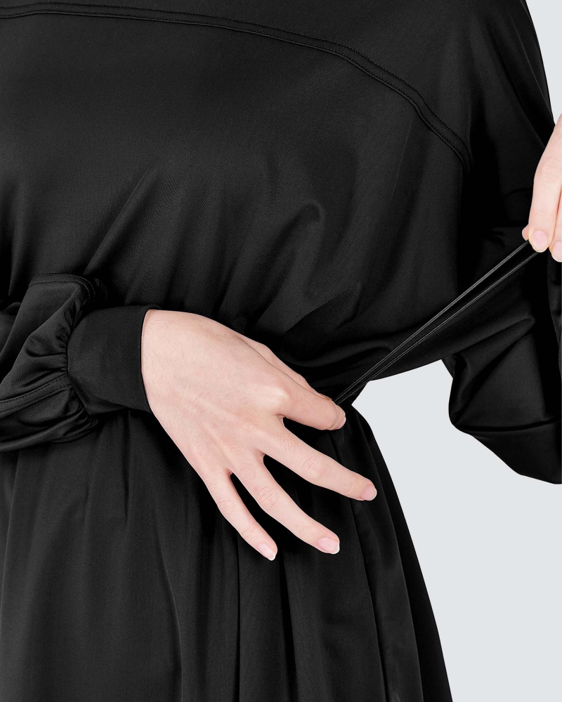 Image of nPOWER MODEST SWIM DRAWSTRING TOP - METEORITE