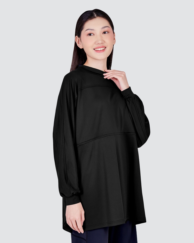 Image of nPOWER MODEST SWIM DRAWSTRING TOP - METEORITE