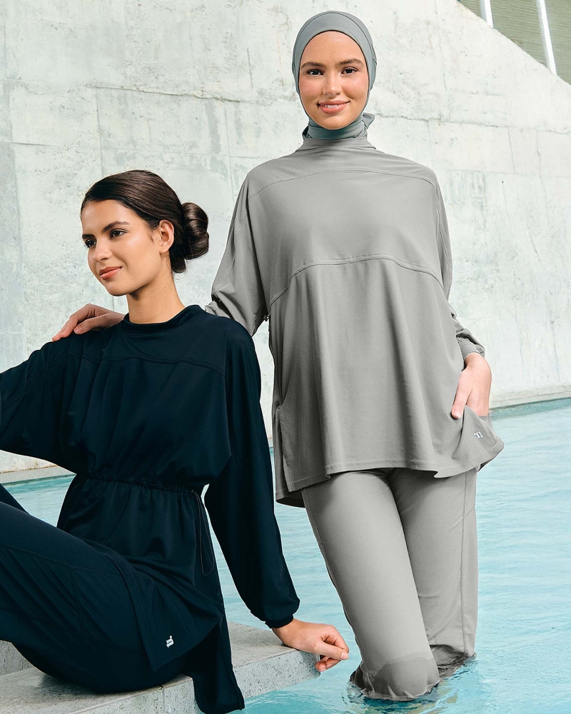 Image of nPOWER MODEST SWIM DRAWSTRING TOP - TORNADO