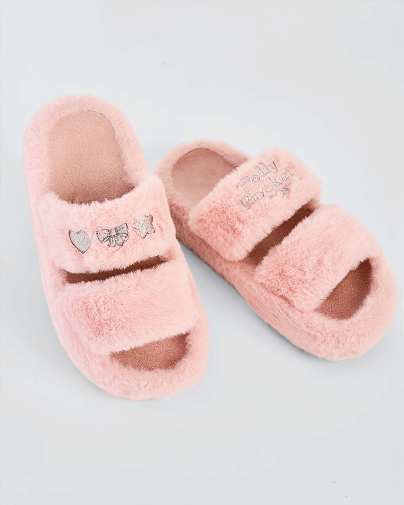 Image of POLLY POCKET X NAELOFAR PLUSH SLIPPERS - FUZZY PINK