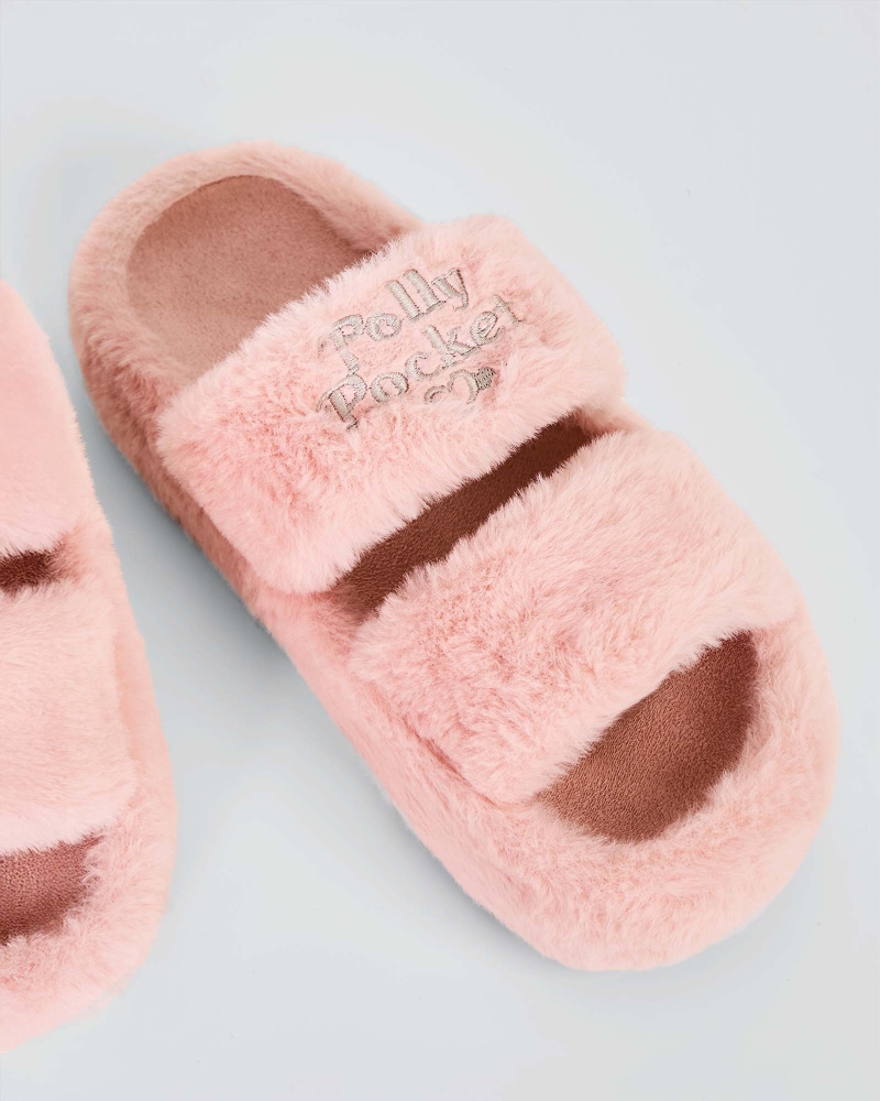 Image of POLLY POCKET X NAELOFAR PLUSH SLIPPERS - FUZZY PINK