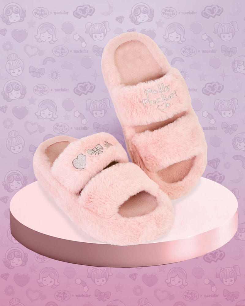 Image of POLLY POCKET X NAELOFAR PLUSH SLIPPERS - FUZZY PINK