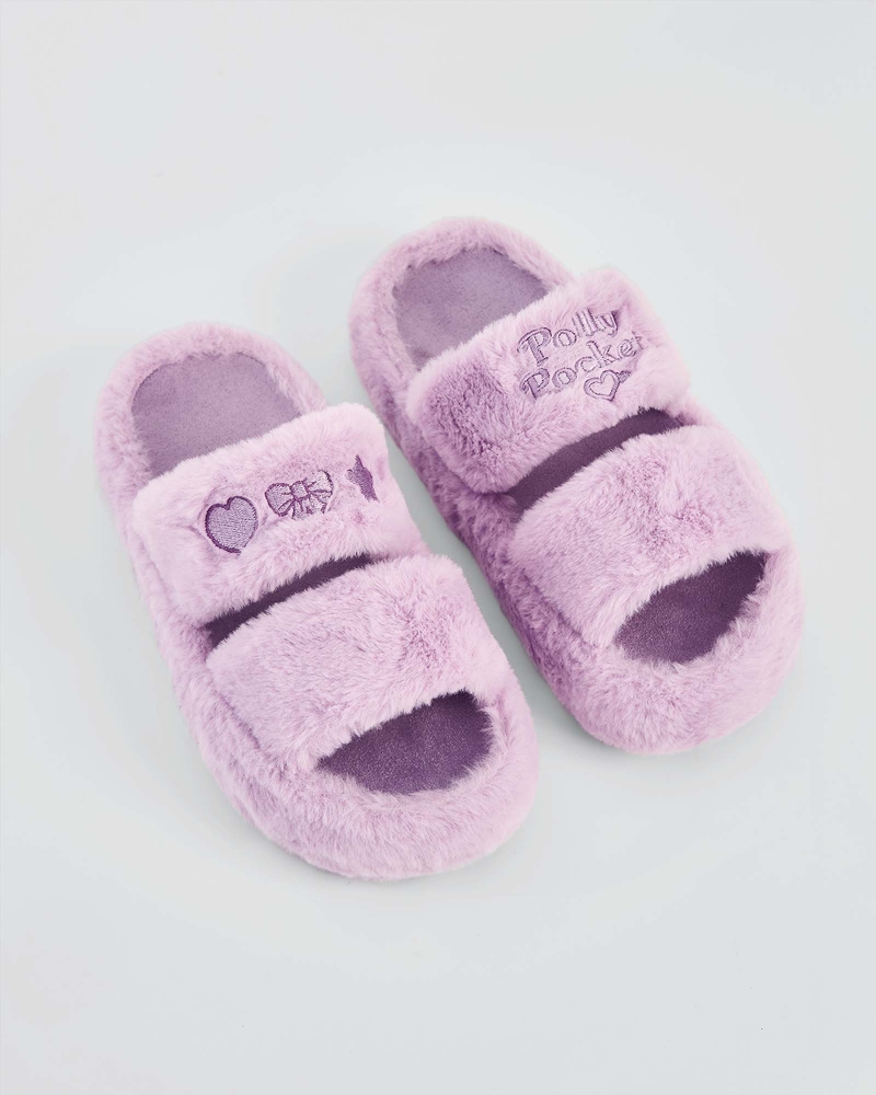 Image of POLLY POCKET X NAELOFAR PLUSH SLIPPERS - LOCKET LILAC