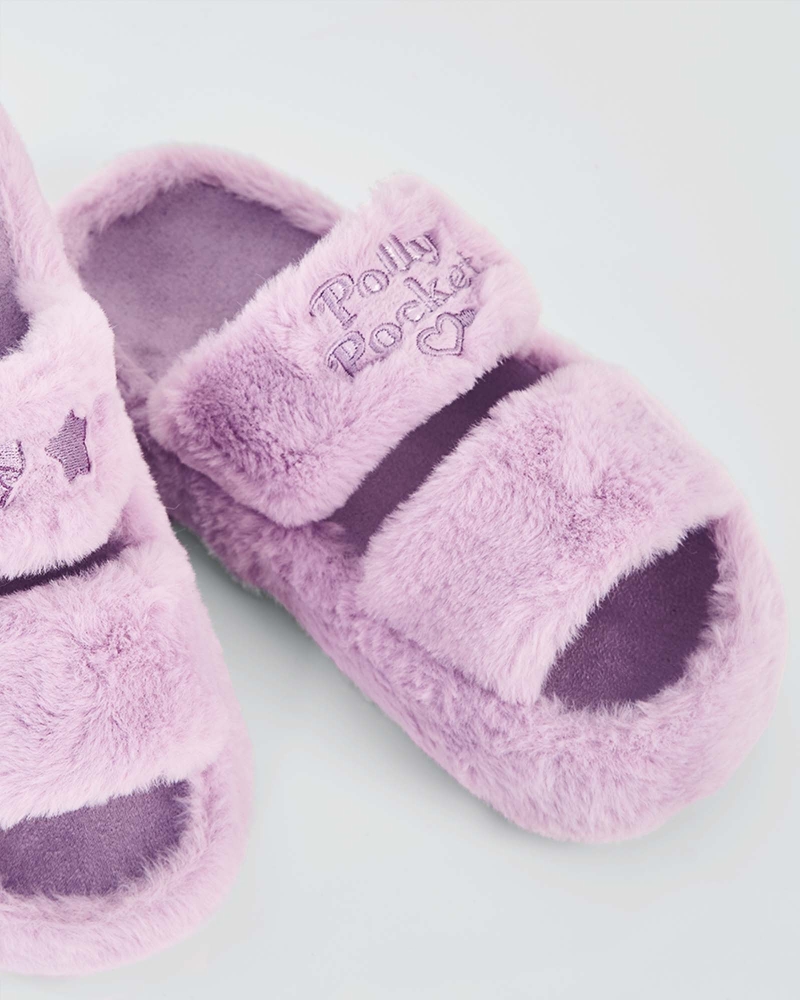 Image of POLLY POCKET X NAELOFAR PLUSH SLIPPERS - LOCKET LILAC