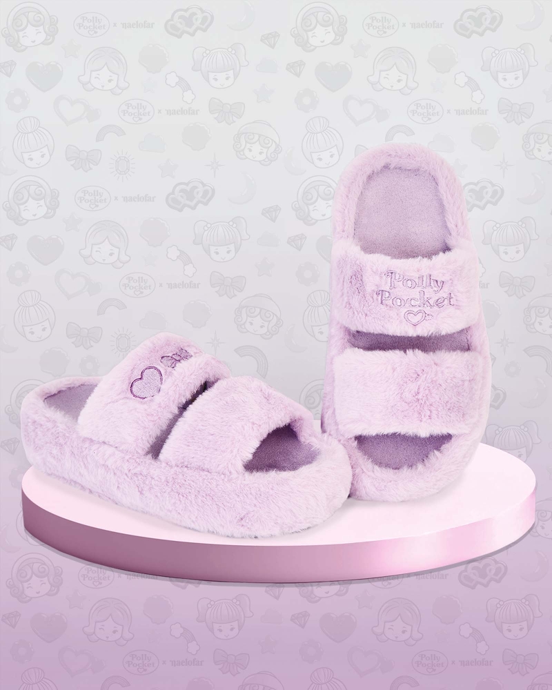 POLLY POCKET X NAELOFAR PLUSH SLIPPERS - LOCKET LILAC