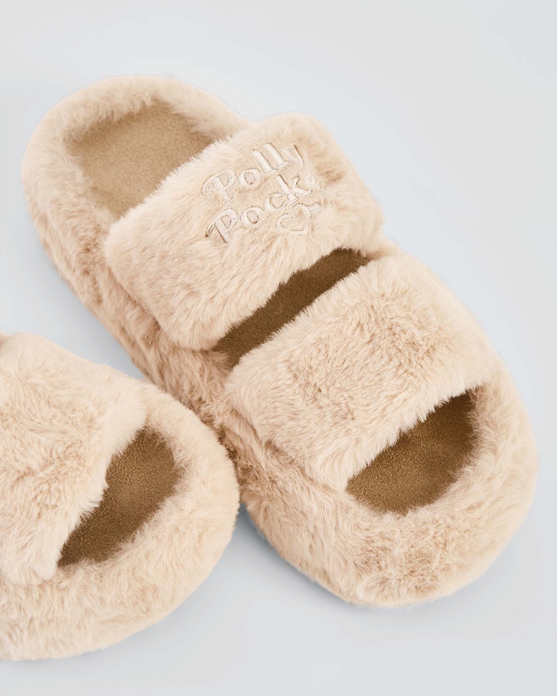 Image of POLLY POCKET X NAELOFAR PLUSH SLIPPERS - MISTY CREAM
