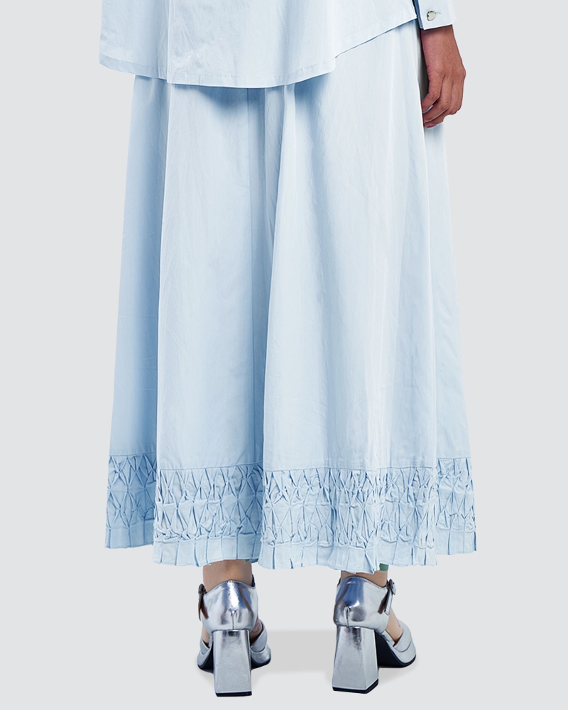 Image of POLLY POCKET X NAELOFAR SMOCKED SKIRT - SKY GIGGLES