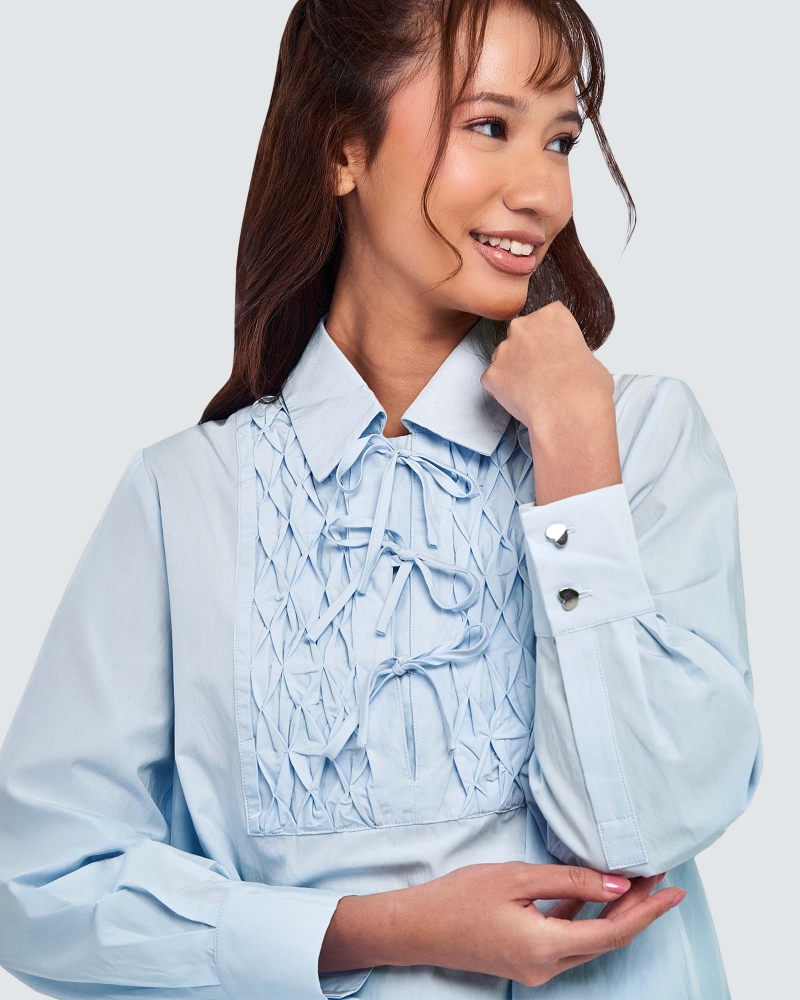 Image of POLLY POCKET X NAELOFAR SMOCKED TOP - SKY GIGGLES