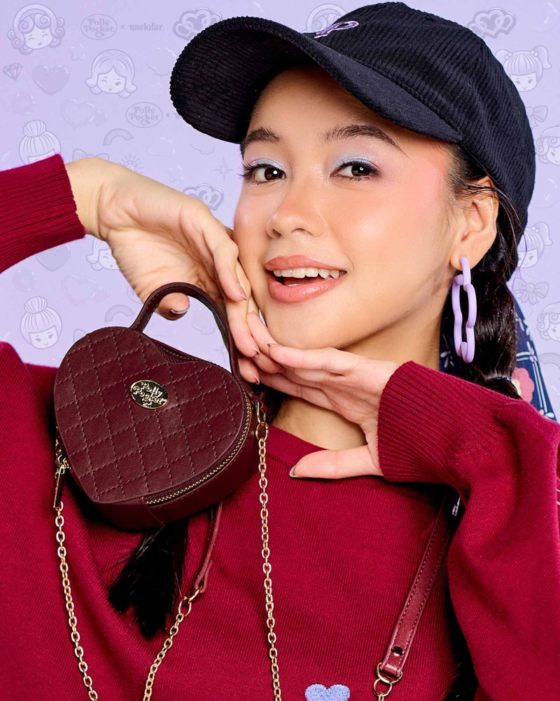 POLLY POCKET X NAELOFAR SWEETHEART BAG - CRANBERRY