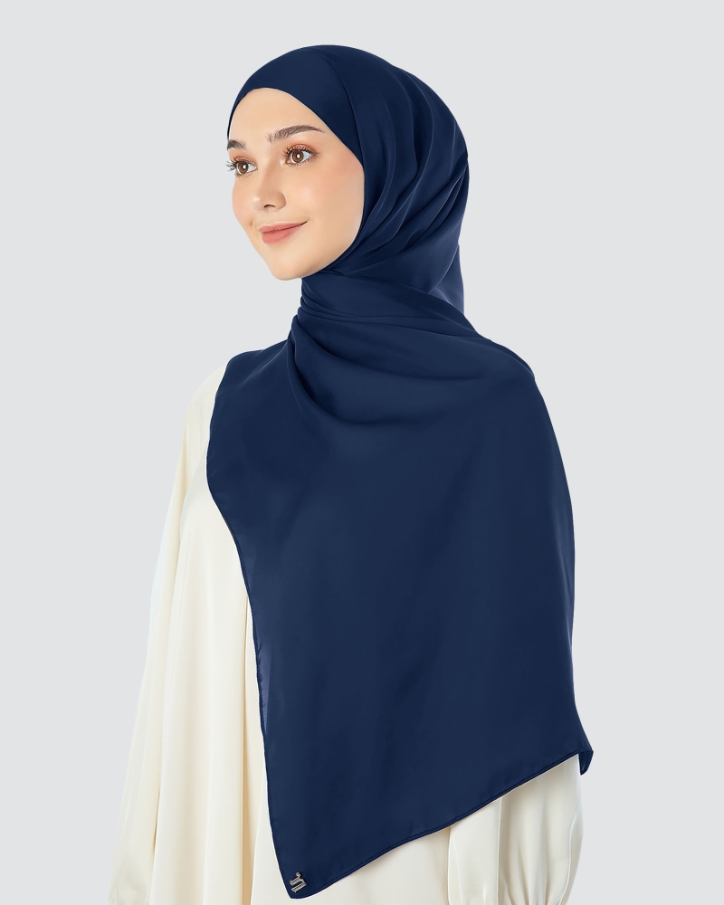 Image of SATIN SHAWL - ESTATE BLUE