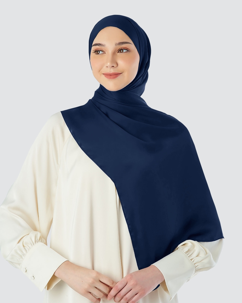 SATIN SHAWL - ESTATE BLUE