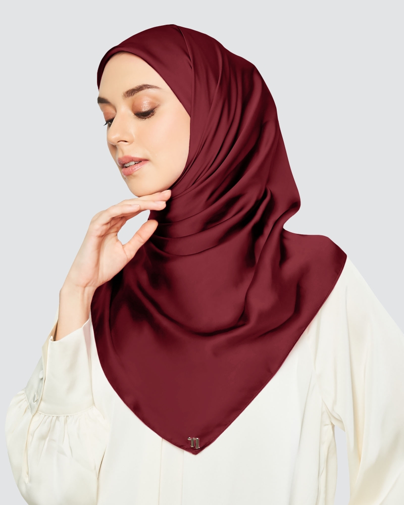 Image of SATIN SQUARE - RHUBARB