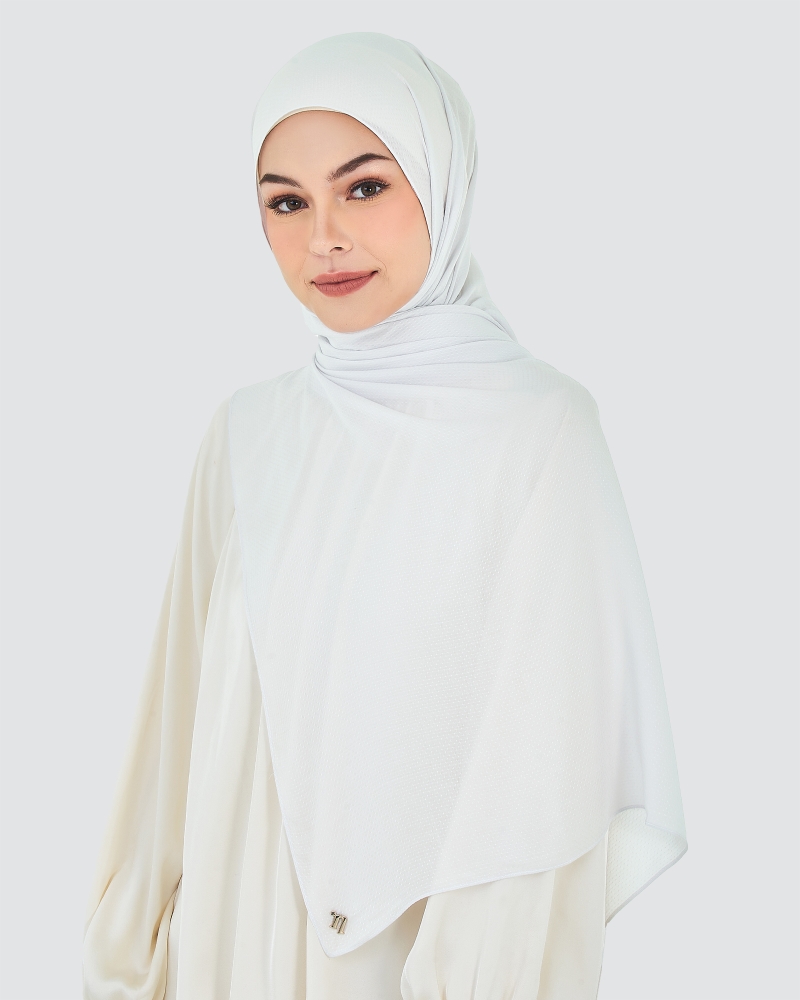 Image of RANIA TEXTURED RAYON SHAWL - WHITE