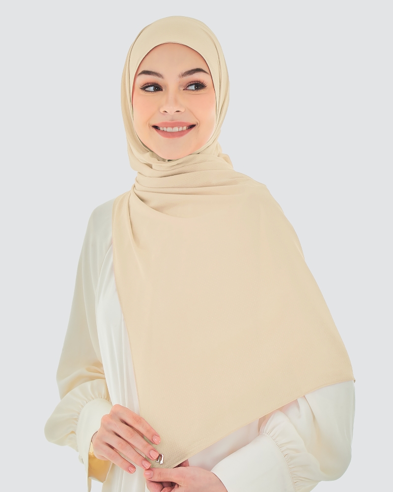 Image of RANIA TEXTURED RAYON SHAWL - SAND