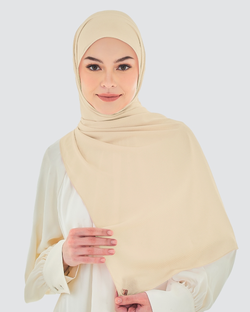 Image of RANIA TEXTURED RAYON SHAWL - SAND