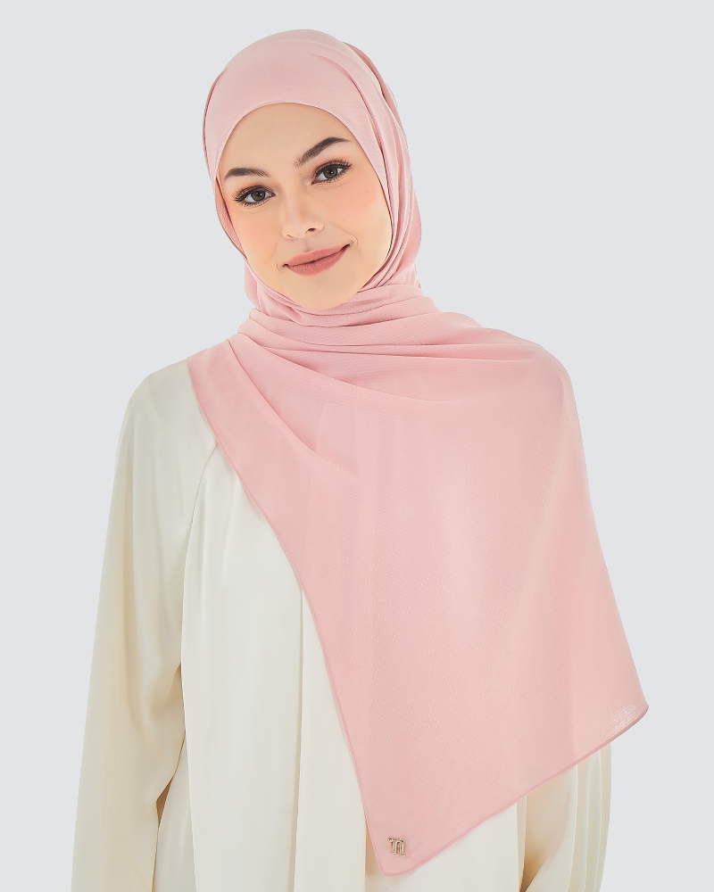 Image of RANIA TEXTURED RAYON SHAWL - PINK GUAVA
