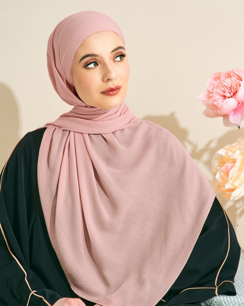 Image of RANIA TEXTURED RAYON SHAWL - PINK GUAVA