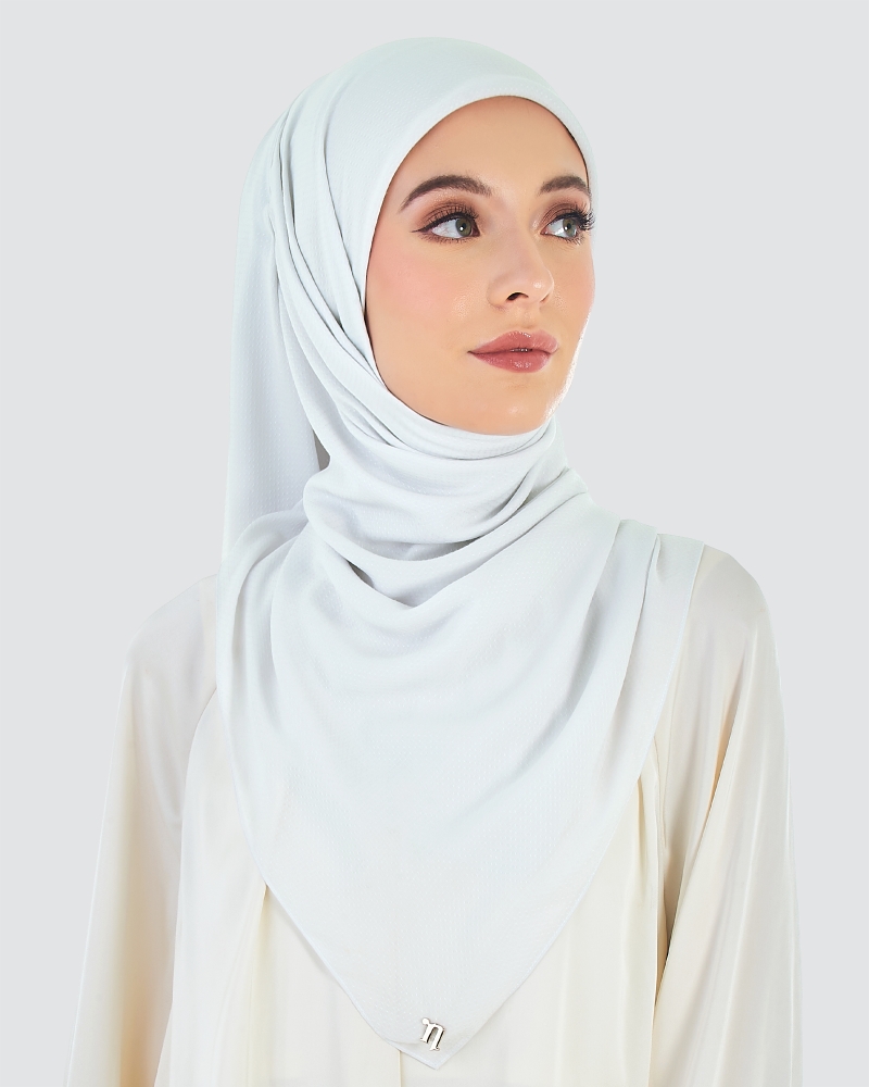 Image of RANIA TEXTURED RAYON SQUARE - WHITE