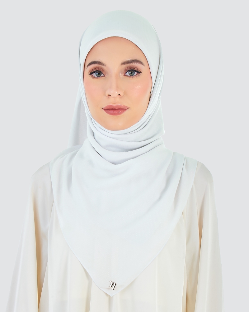 Image of RANIA TEXTURED RAYON SQUARE - WHITE