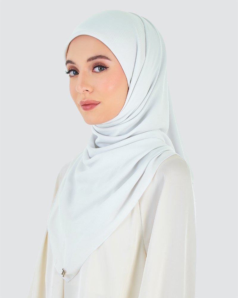 Image of RANIA TEXTURED RAYON SQUARE - WHITE