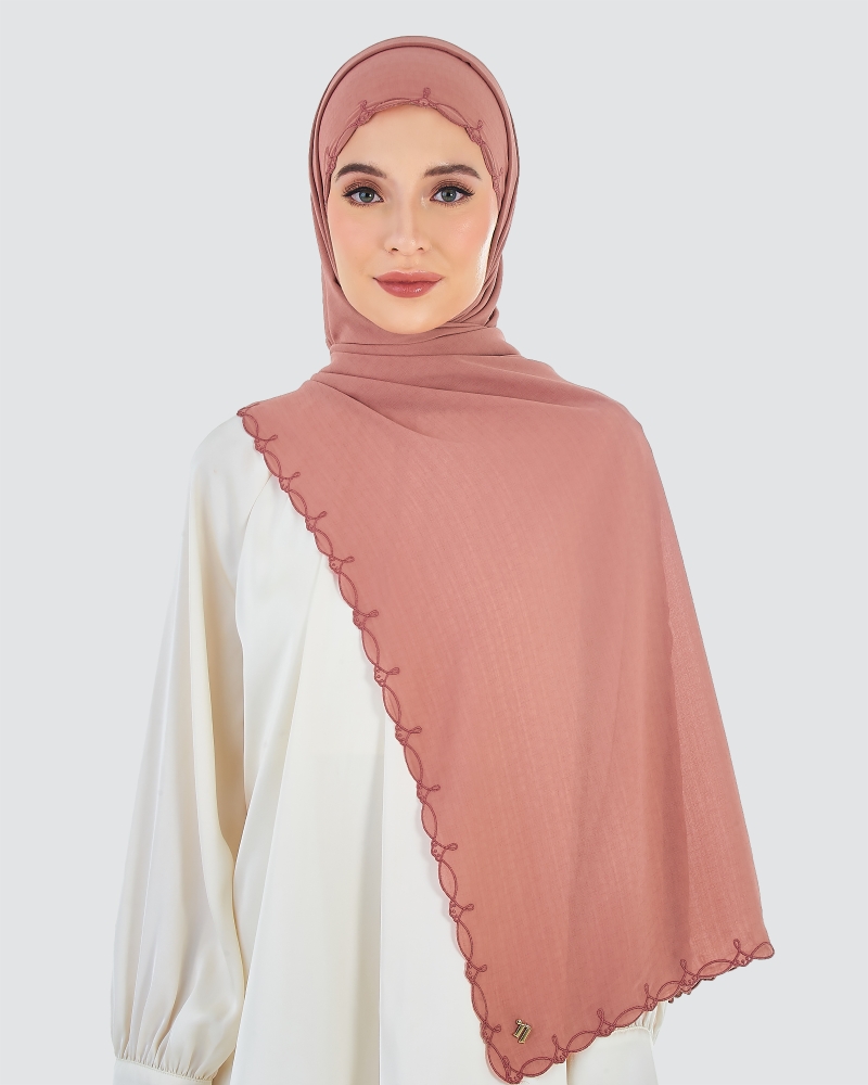 Image of SERI EMBROIDERED SHAWL - DESERT ROSE