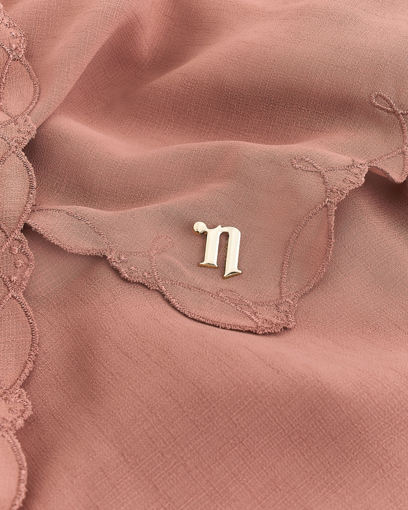 Image of SERI EMBROIDERED SHAWL - DESERT ROSE