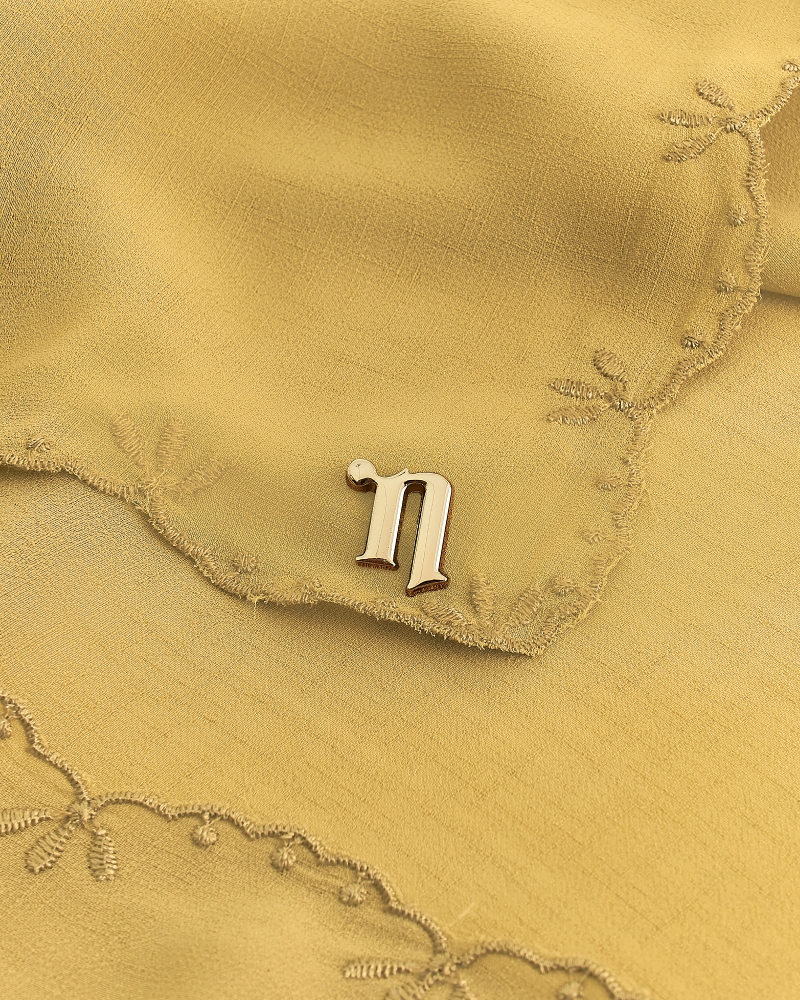 Image of SALEHA EMBROIDERED SHAWL - BUTTERSCOTCH