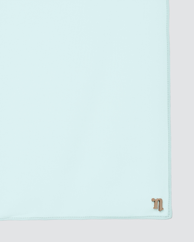 Image of MAYA MATTE SATIN SHAWL - ICE BLUE