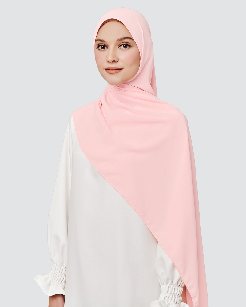 Image of MAYA MATTE SATIN SHAWL - FLAMINGO