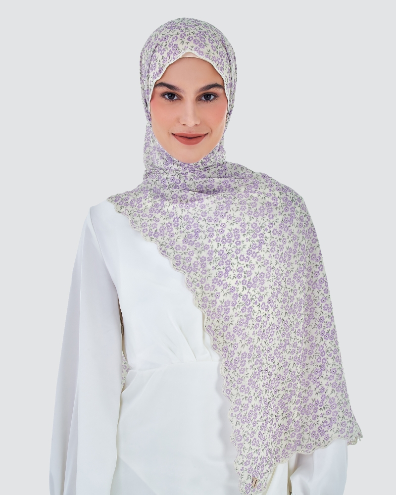 Image of MELUR EMBROIDERED SHAWL - LILAC