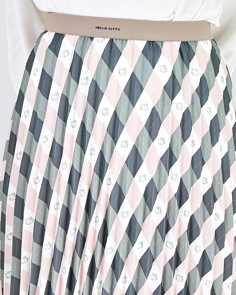 Image of HELLO KITTY X NAELOFAR PLEATED SKIRT - TRUFFLE