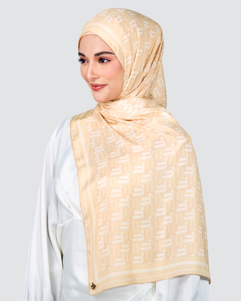 Image of MONOGRAM SHAWL - APRICOT