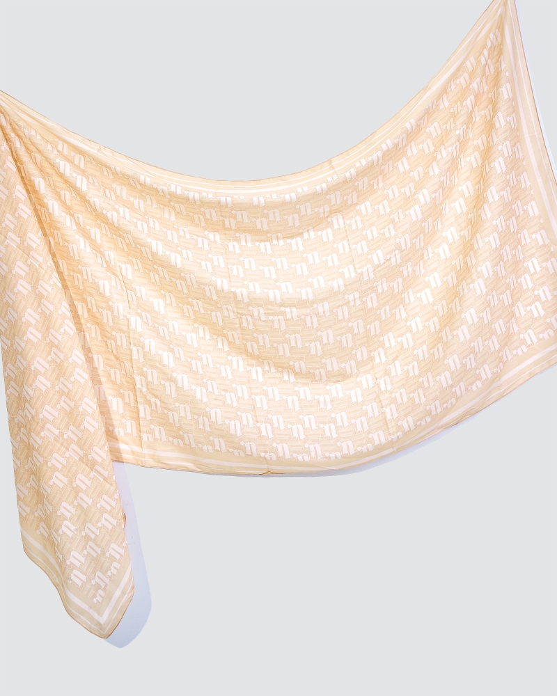 Image of MONOGRAM SHAWL - APRICOT