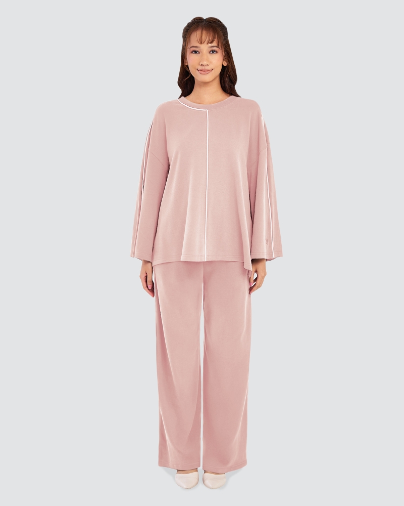 Image of THEA OVERSIZED LINE TOP - ROSE