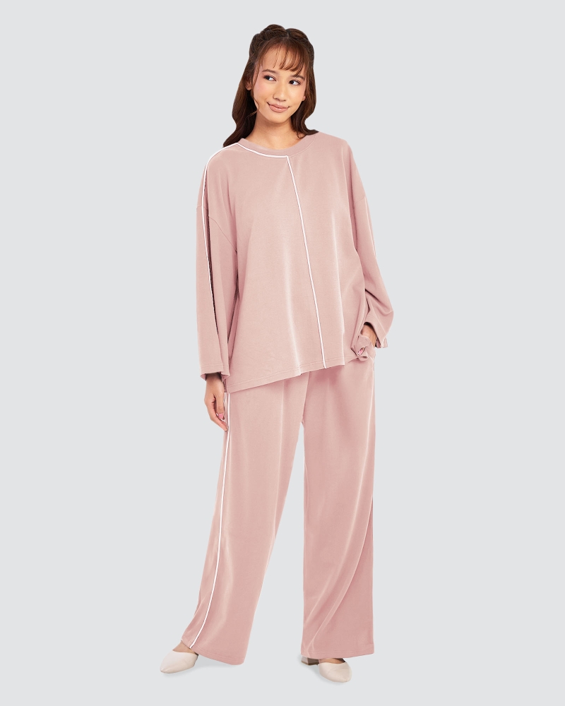 Image of THEA OVERSIZED LINE TOP - ROSE