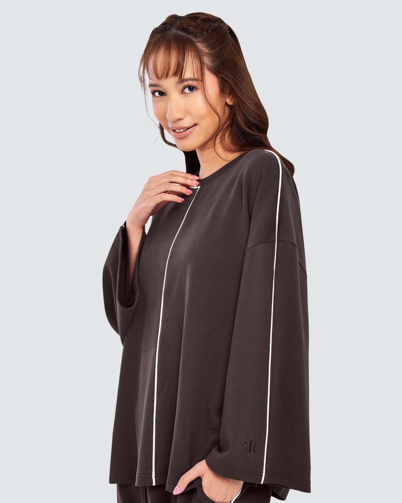 THEA OVERSIZED LINE TOP - SHADOW