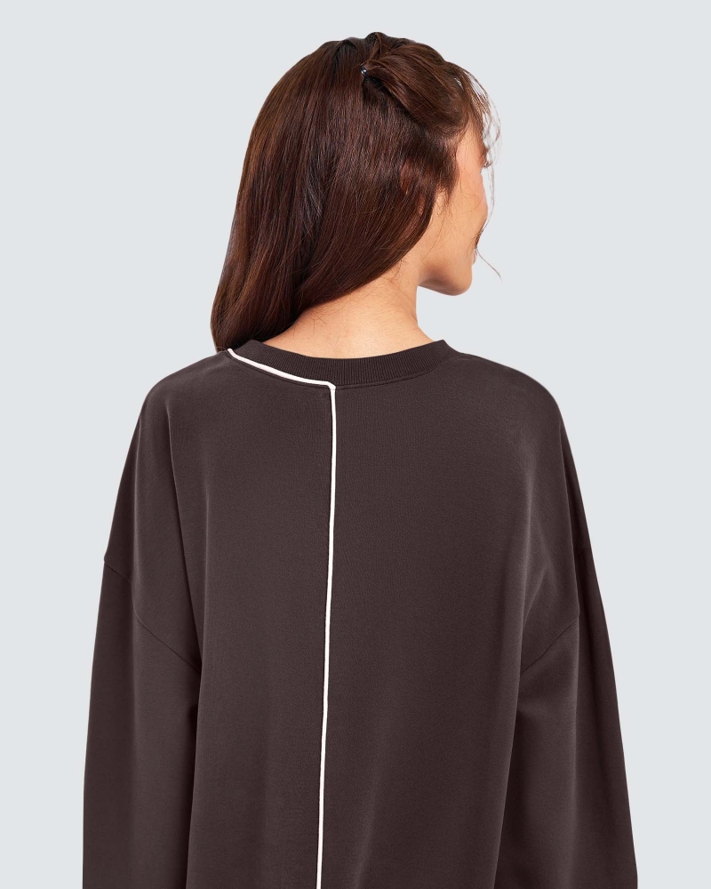 Image of THEA OVERSIZED LINE TOP - SHADOW